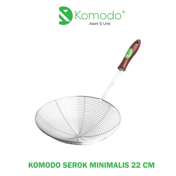 KOMODO Saringan Tirisan Minyak Serokan Masak Stainless 22 Cm Minimalis