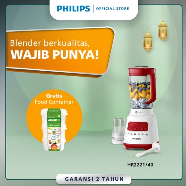 Philips Blender 5000 Series 2L Plastic - Red HR2221/40 - Regular