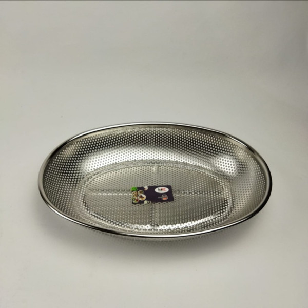 Saringan Nampan Stainless / Tirisan Minyak / Food Drying Tray - Oval