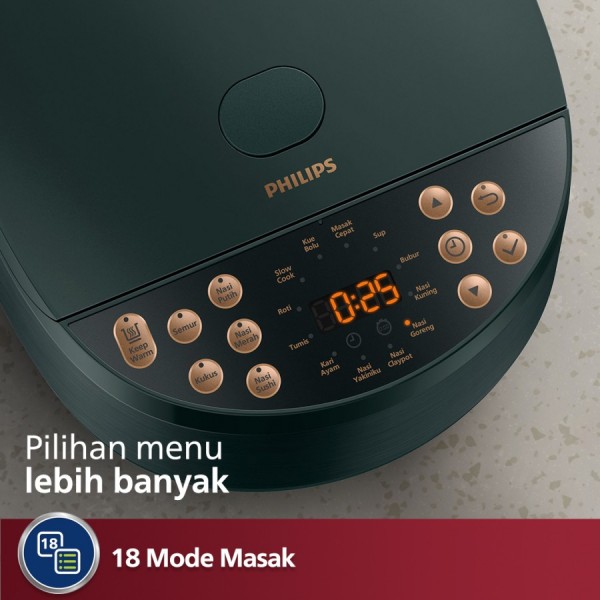Philips Digital Rice Cooker 1.8L HD4515/91 X1+ - Reguler