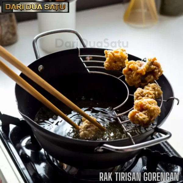 Rak Tatakan Saringan Panci Wajan Tirisan Peniris Minyak Gorengan - 30 cm