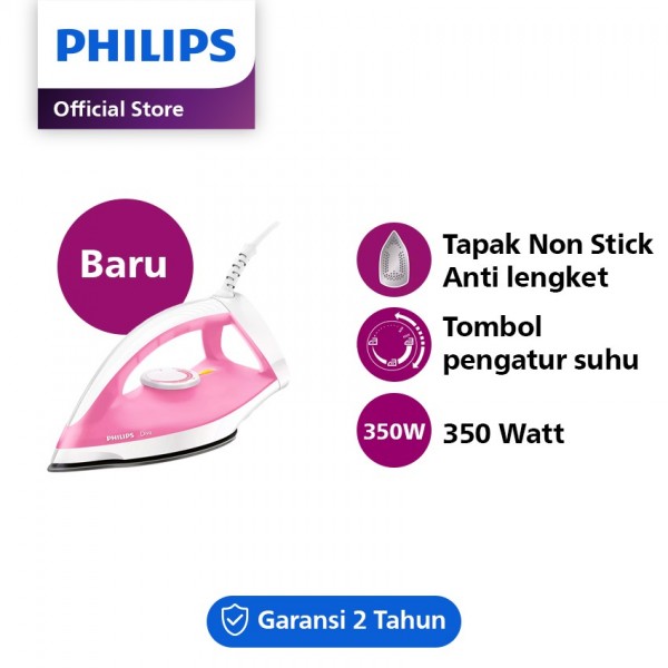 Philips Dry Iron 350 watt - GC122/47 - Pink