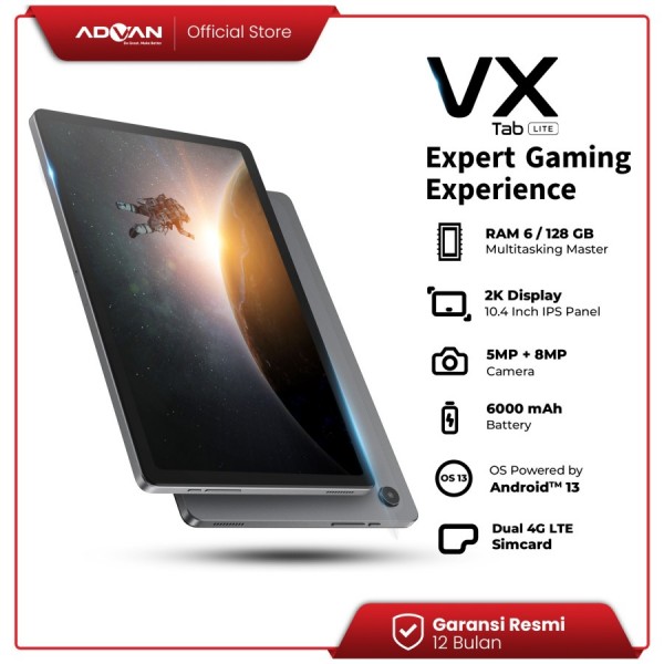 ADVAN TAB VX LITE 10.4” Octa Core 2.0Ghz TABLET Dual SIM Card 4G LTE - Grey