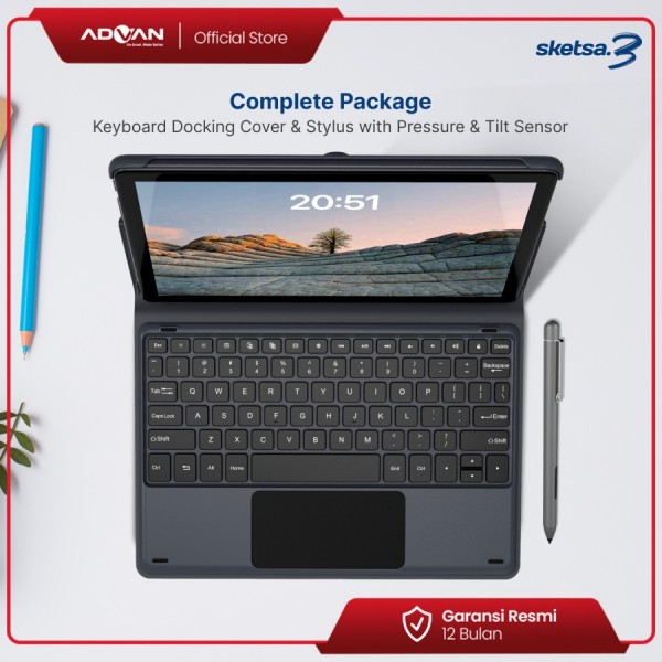 Advan Tab Sketsa 3 10.1” HD IPS 128GB+RAM 6GB Tiger T606 Android - Grey