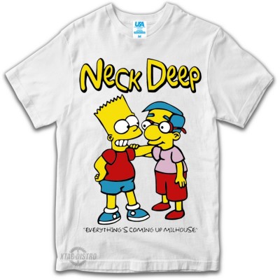 Kaos band NECK DEEP - SIMPSONS PUTIH Premium tshirt neckdeep pop punk