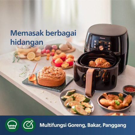 Philips Air Fryer XXL Smart Sensing - HD9860/90 Kapasitas 1.4kg / 7.3L