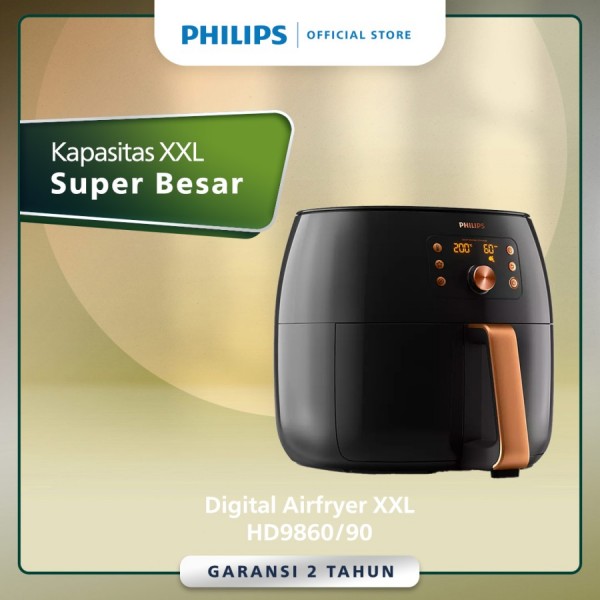 Philips Air Fryer XXL Smart Sensing - HD9860/90 Kapasitas 1.4kg / 7.3L