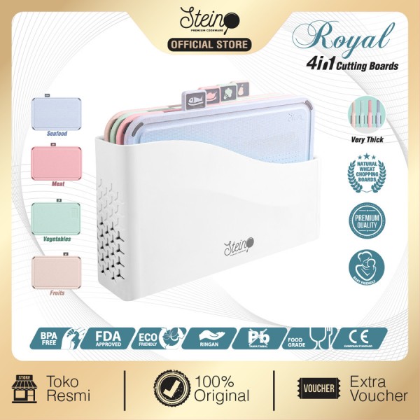 STEIN Royal Cutting Board (Talenan Chopping Board 4 in 1)- Food Grade