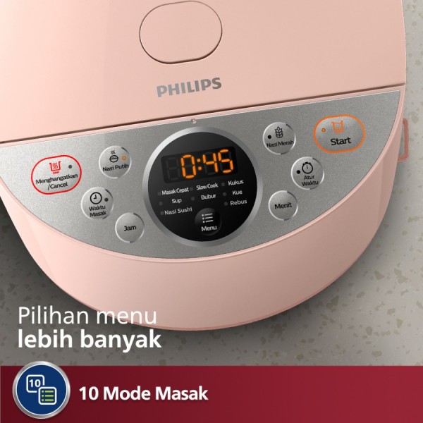 Philips Digital Rice Cooker 1.8 L HD4515/90 Pink Soft Blossom