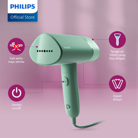 Philips Handheld Steamer STH3010/70 - Setrika Uap Portable, Hijau