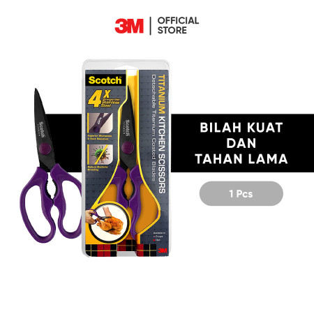 Scotch 3M Gunting Dapur Titanium Kitchen Scissors KS-DT Purple 9 inch - 1