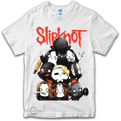 Kaos band metal SLIPKNOT Chibi Putih Premium tshirt Slipknot anime