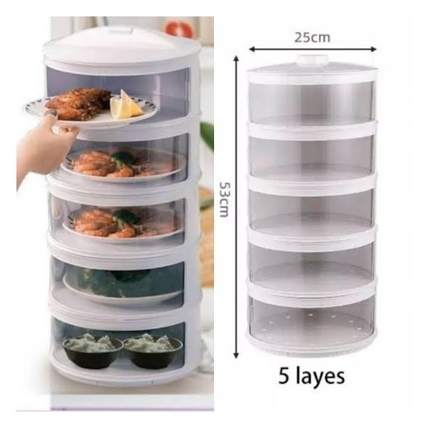 Tudung Saji Rak Tempat Tutup Makanan 5 Susun 5 tingkat layer Piring