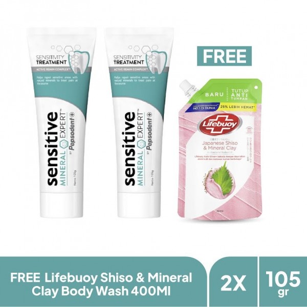 Pepsodent Pasta Gigi SME Treatment - 105Gr Isi 2 + Body Wash