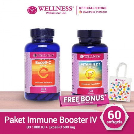 Paket Immune Booster IV - Wellness D3 1000 + Vit C 500