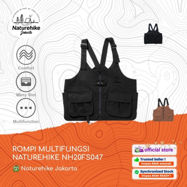 ROMPI MULTIFUNGSI NATUREHIKE NH20FS047 VEST HIKING CAMPING OUTDOOR