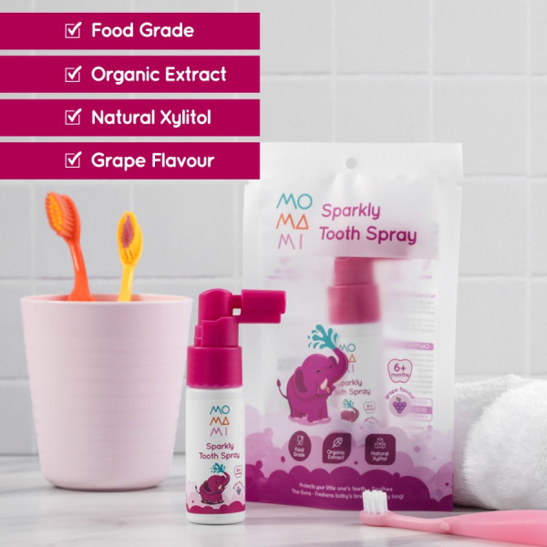 Momami Sparkly Tooth Spray 20ml - Semprotan Perawatan Gigi Anak