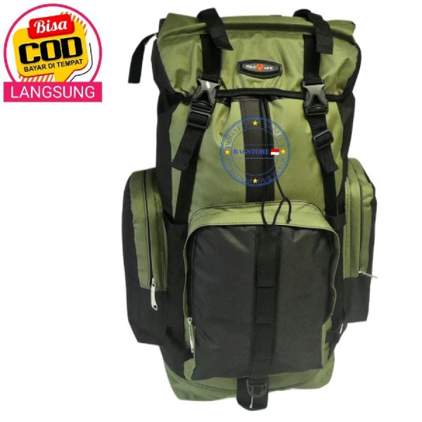 TAS GUNUNG MURAH!!! TAS CARRIER TAS CAMPING TAS HIKING TAS OUTDOOR - hijau army, 60 LITER