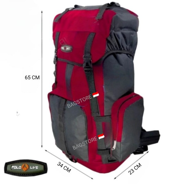 TAS GUNUNG MURAH!!! TAS CARRIER TAS CAMPING TAS HIKING TAS OUTDOOR - hijau army, 60 LITER
