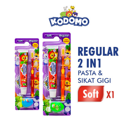 Kodomo Sikat Gigi Anak & Pasta Gigi 2 in 1 Regular 1 pcs - Wings