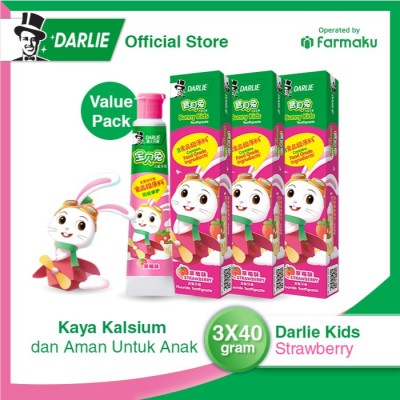 DARLIE Pasta Gigi Bunny Kids Strawberry 40g x3