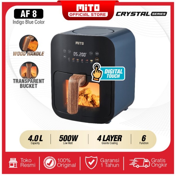 Mito Air Fryer AF8 Crystal Series - Biru