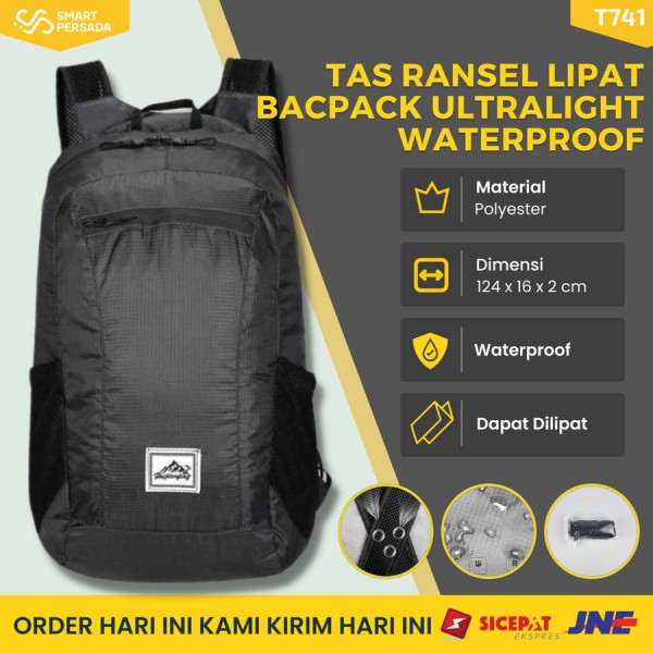 Tas Ransel Gunung Hiking Lipat Outdoor Waterproof Bag Kecil Pria 20L