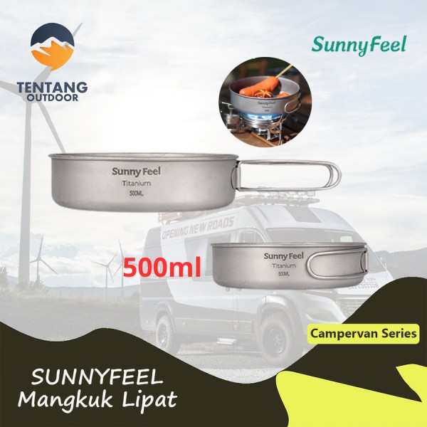 SUNNYFEEL Mangkuk Lipat Titanium Nesting Camping Outdoor Hiking - 300ML