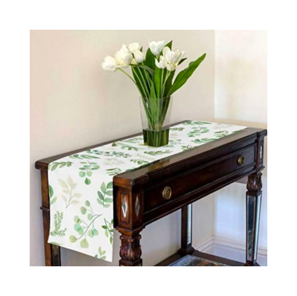 A LuxeHome Green Floral Leaf Boho Botanical Rainforest Watercolor Wood