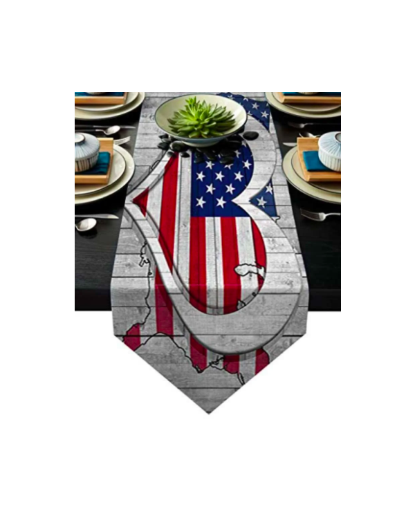 Z&L Home Linen Burlap Table Runner Dresser Scarves, Patriotic American