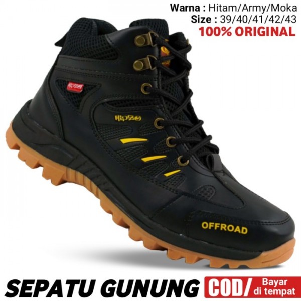 Sepatu Gunung Pria Cowok Spatu Boots Hiking Riding Outdoor Waterproof