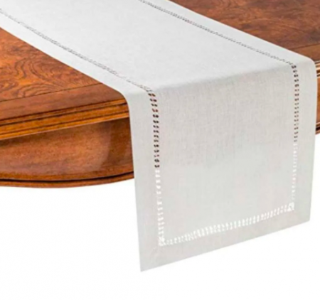 PROVIMO HOME Hemstitched Table Runners (4 x 36 Inch, Cool Grey)