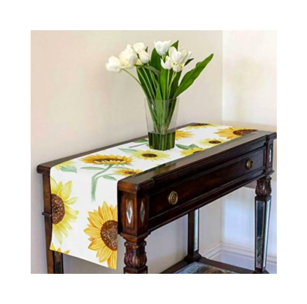 A LuxeHome Yellow, Green and White Sunflower Boho Floral Watercolor