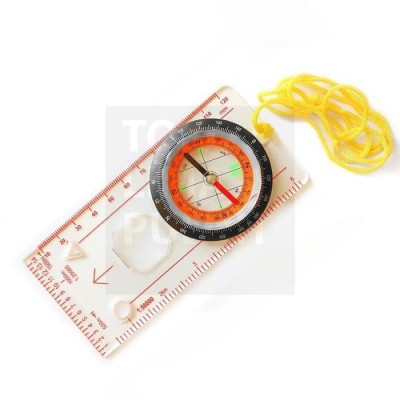Mistar Kompas Navigasi Acrylic Compass Outdoor Hiking Ruler Map Peta