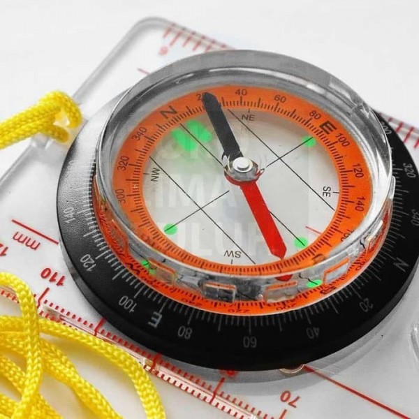 Mistar Kompas Navigasi Acrylic Compass Outdoor Hiking Ruler Map Peta