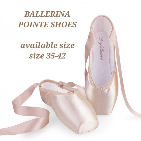SEPATU BALET SATIN IMPOR ANAK DEWASA BALLERINA POINTE SHOES - pointe shoes