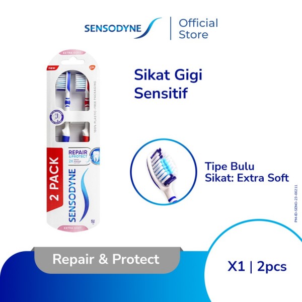 Sensodyne Sikat Gigi Repair&Protect Soft Bulu Sikat Extra Lembut 2S