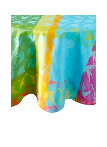 Garnier Thiebaut Mille Colibris Antilles Tablecloth, Round 7 inches