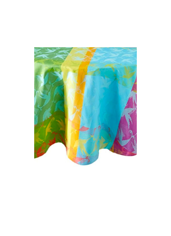 Garnier Thiebaut Mille Colibris Antilles Tablecloth, Round 7 inches