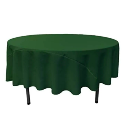 LA Linen 90-inch Round Polyester Poplin Tablecloth, Hunter Green