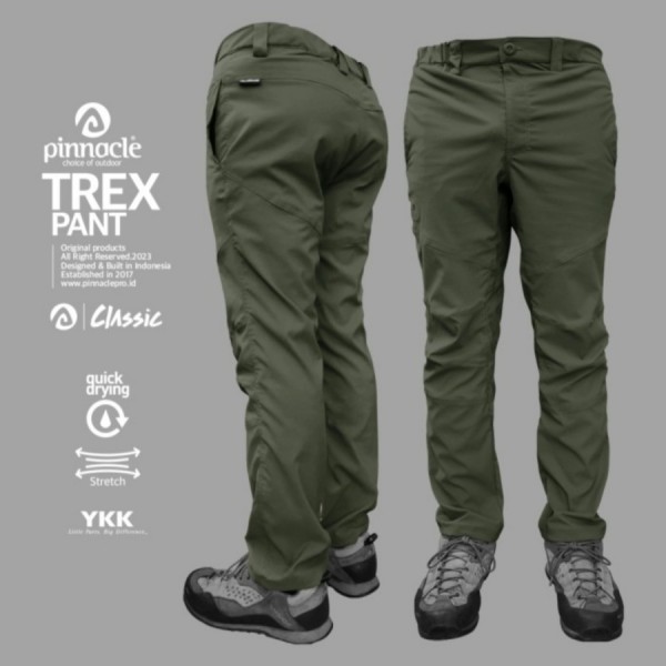 pinnacle trex pant green celana hiking camping outdoor strech ripstop