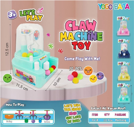 Mainan Anak Mesin Pencapit Bola Mini - Game Claw Machine Candy Crane