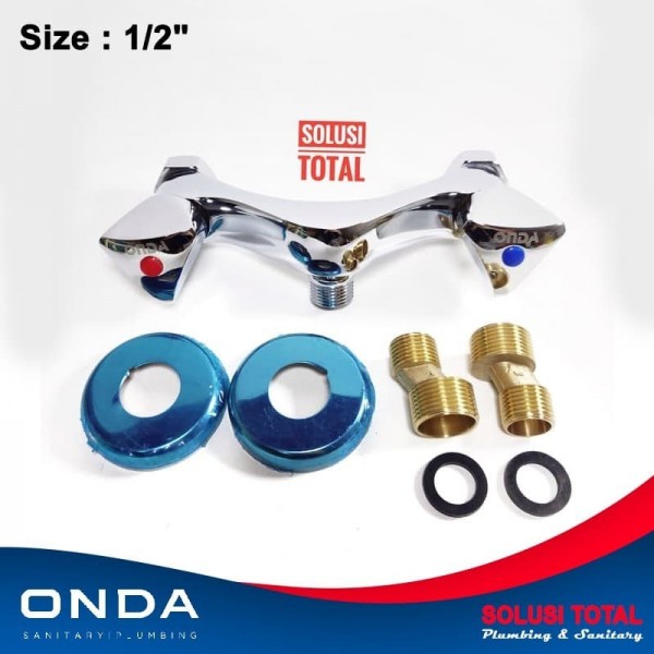 Kran double mixer bath up shower ONDA K 306 CB Kran panas dingin 1/2