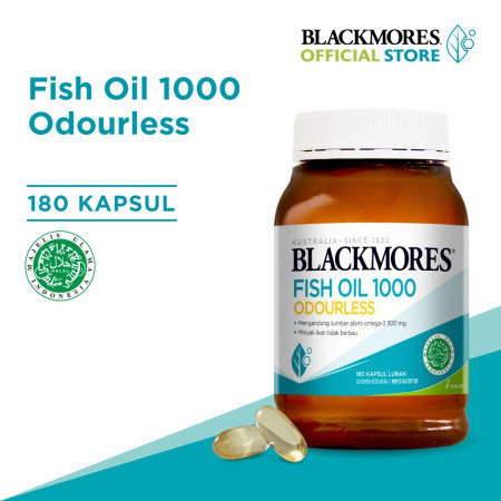 Blackmores Odourless Fish Oil 1000 Membantu Memelihara Kesehatan (180)