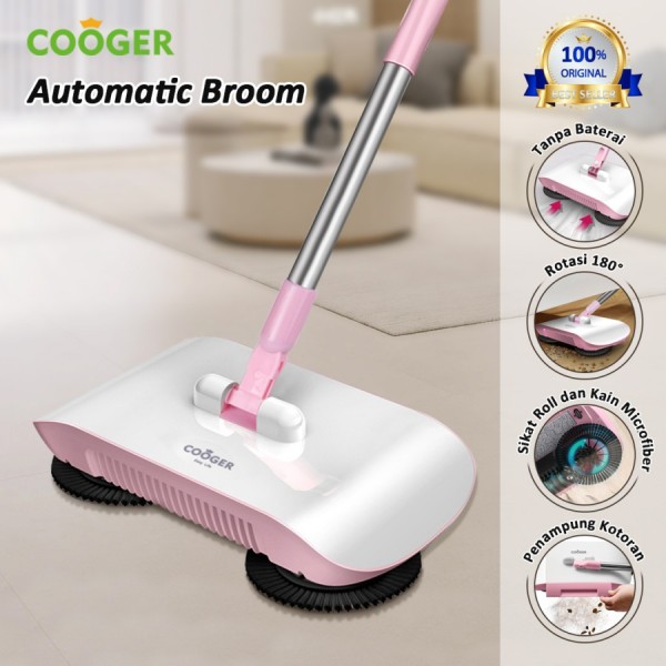 COOGER Sapu Lantai Otomatis Berputar 180 Derajat / Automatic Broom