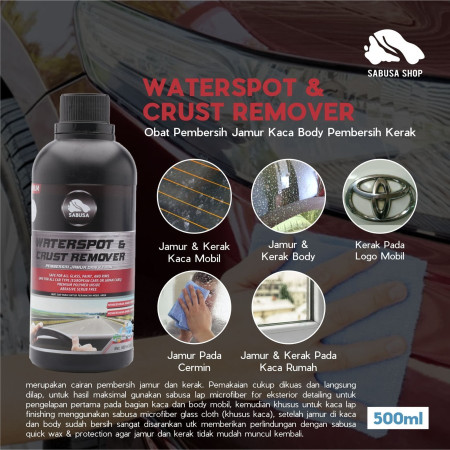 Obat Pembersih Jamur Kaca Body Kerak Waterspot Remover SABUSA 500ml