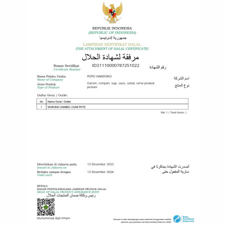 Sambel Cumi Pete/Cumi Jengkol/Teri Jengkol Cabe Ijo/cumi cabe ijo - Cumi Ori, Vaccum