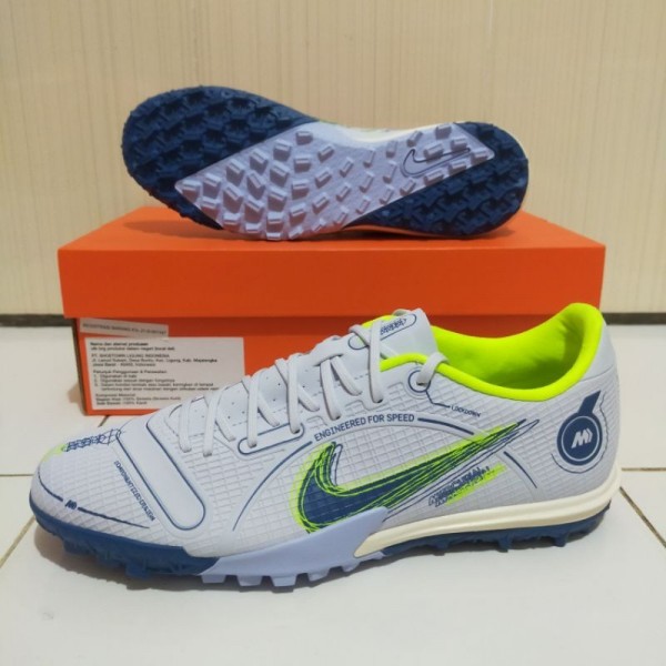SEPATU FUTSAL NIKE MERCURIAL VPR 14 ACADEMY TURF FOOTBALL GREY VOLT