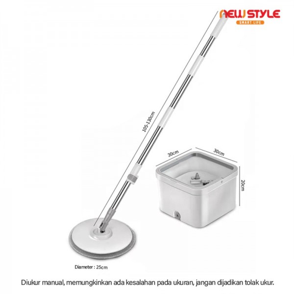 Spin Mop D03 Alat Pel Lantai Kain Pel Alat Pembersih Praktis Pel-pelan