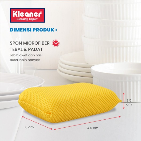 Kleaner Spons Jaring Microfiber Cuci Piring 3 Pcs Anti Gores Serbaguna